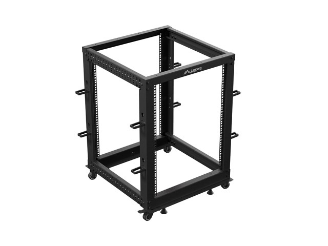 LANBERG OTVORENÝ RACK 15U 19" 600X600-1100 NASTAVITEĽNÝ ČIERNY 