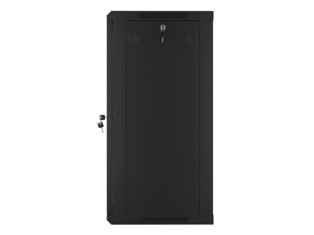 LANBERG 19" RACKOVÁ SKRIŇA PRO MONTÁŽ NA STENU 18U/ 600X450 (FLAT PACK) S PROSKLENÝMI DVERMI ČIERNA V2 