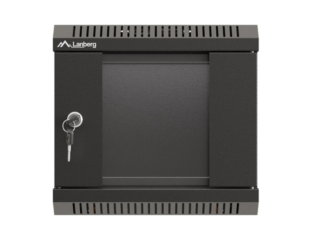 LANBERG RACKOVÁ SKRIŇA 10" NÁSTENNÁ 4U/ 300X300 (FLAT PACK) S PRESKLENÝMI DVERMI ČIERNA 
