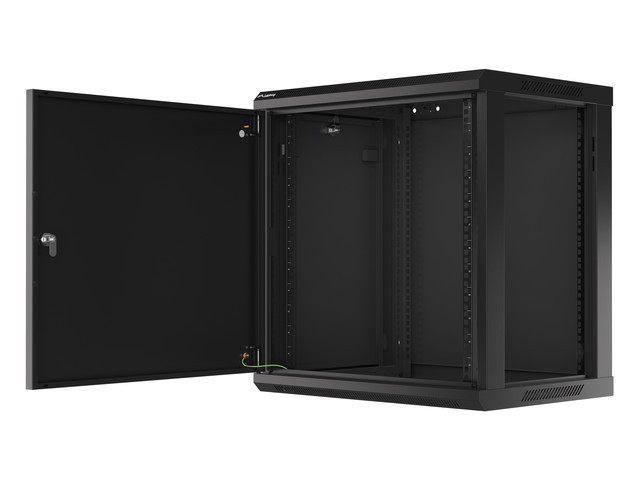 LANBERG RACKOVÁ SKRIŇA 19" NÁSTENNÁ 12U/ 600X450 PRO VLASTNÚ MONTÁŽ S KOVOVÝMI DVERAMI ČIERNA 