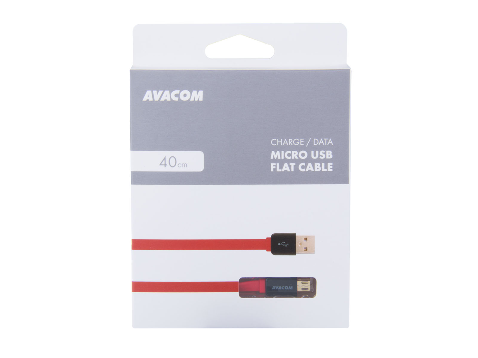Kábel AVACOM MIC-40R USB - Micro USB, 40cm, červená 