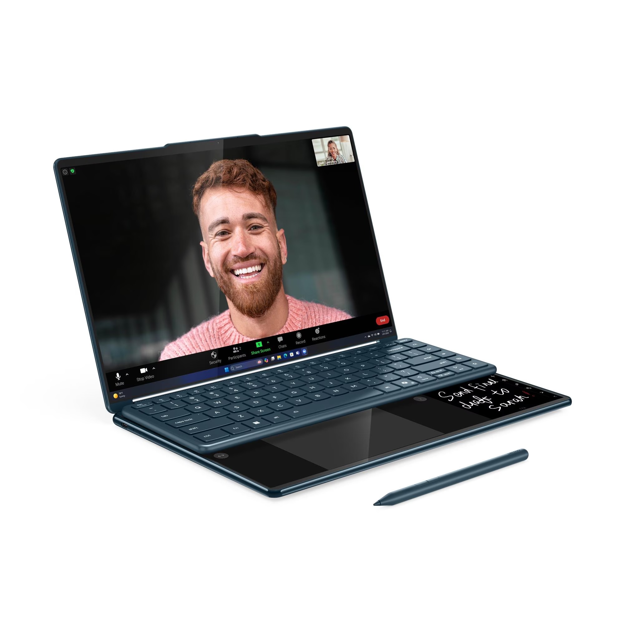 Lenovo Yoga Book 9/ 14IAH10/ U7-255H/ 14"/ 2880x1800/ T/ 32GB/ 1TB/ Intel int/ W11P/ Tidal Teal/ 3R On-Site 