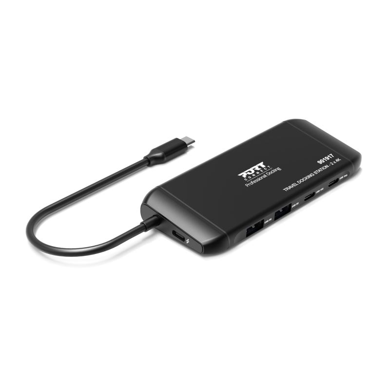 PORT CONNECT Cestovná dokovacia stanica USB-C, 2×4K, 7portov, PD100W 