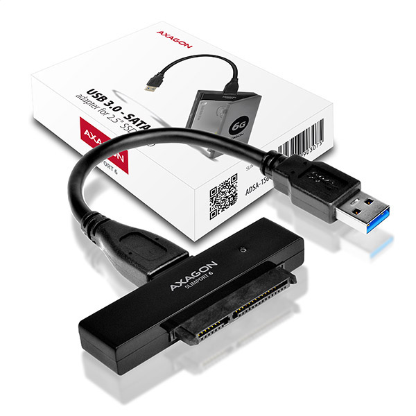AXAGON ADSA-1S6, USB 3.2 Gen 1 - SATA 6G SSD/ HDD adaptér vr. 2.5