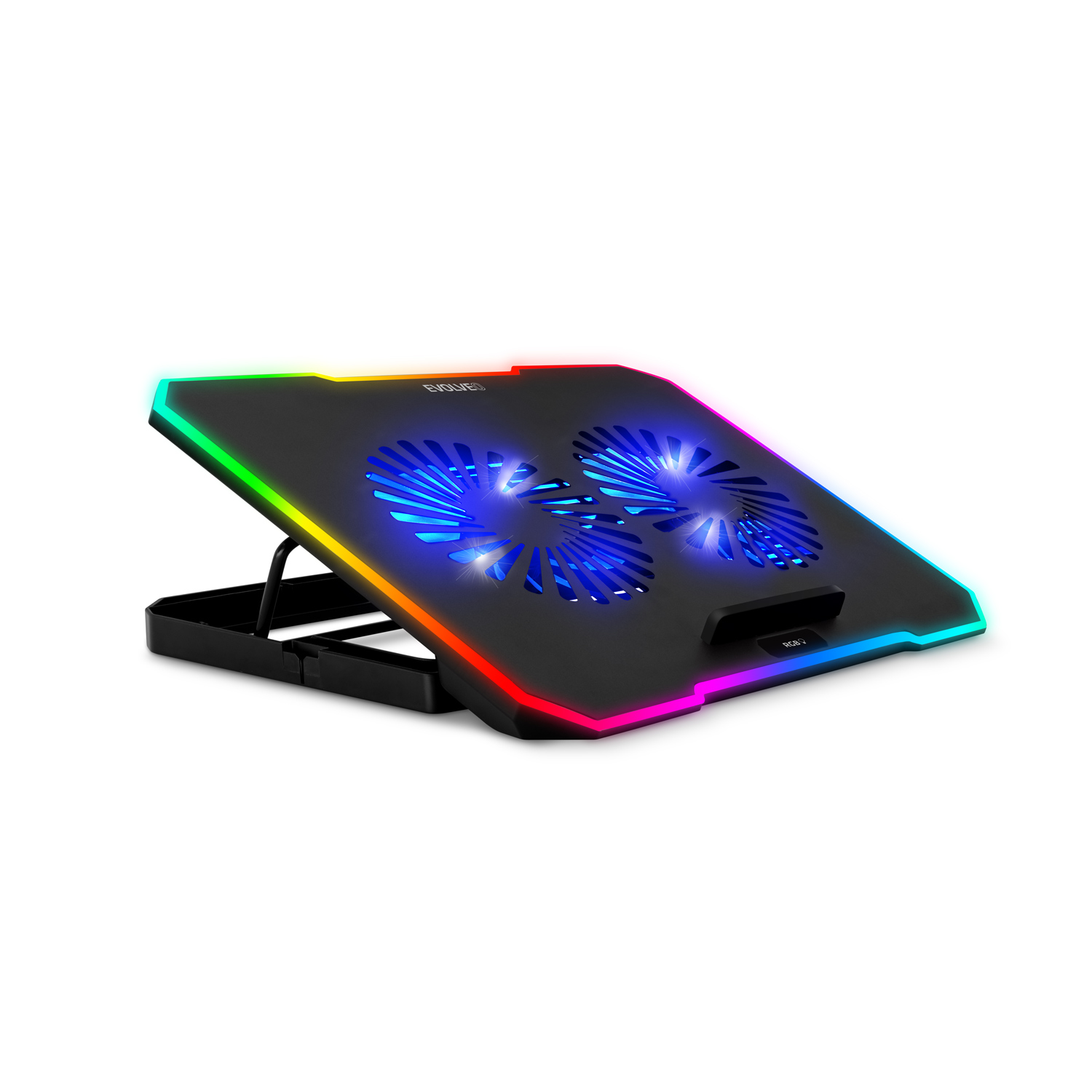 EVOLVEO CoolPro, chladiaca podložka pod notebook do 17", 2x ventilátor, RGB podsvietenie 