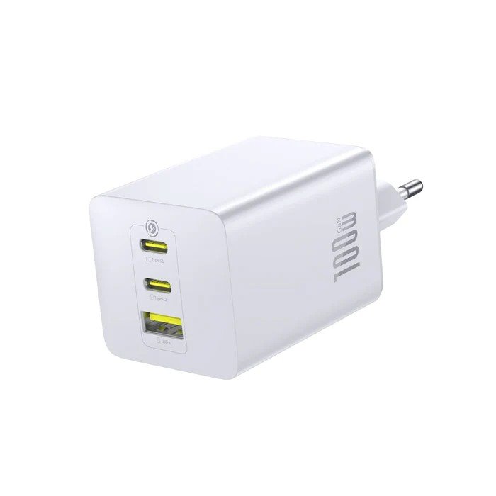 Baseus EnerFill FE11 Fast Nabíjačka USB-A + USB-C + USB-C 100 W Moon White 