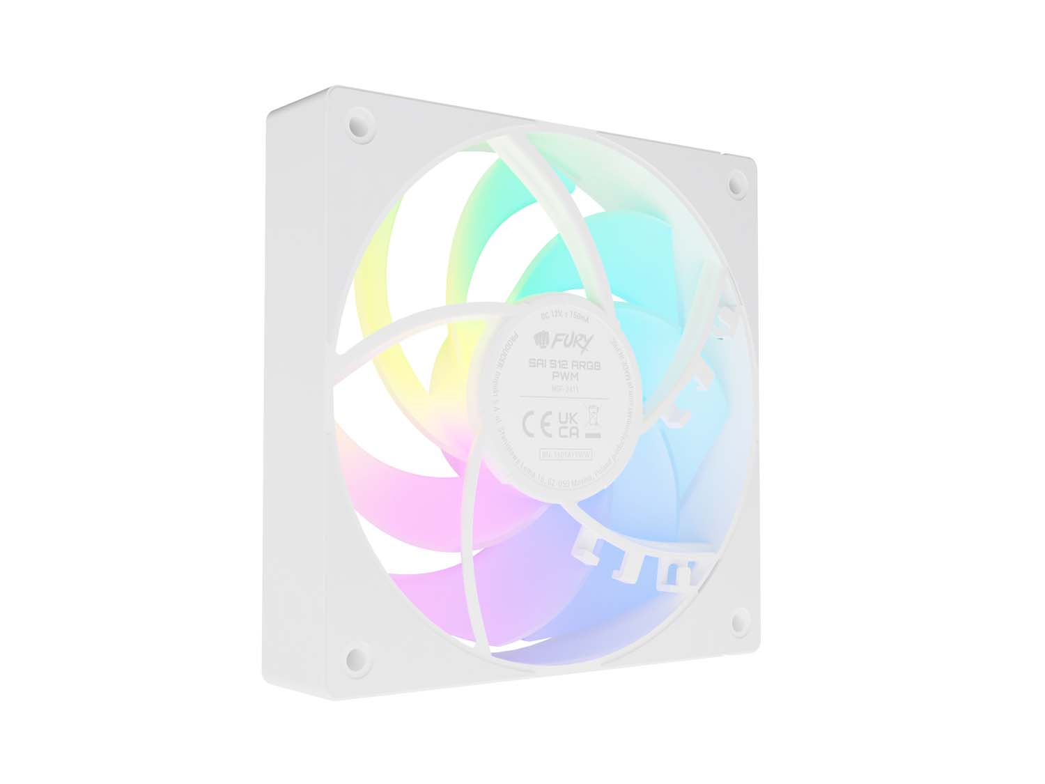 Ventilátor FURY SAI S12 ARGB PWM, 3-Pack, Biely 
