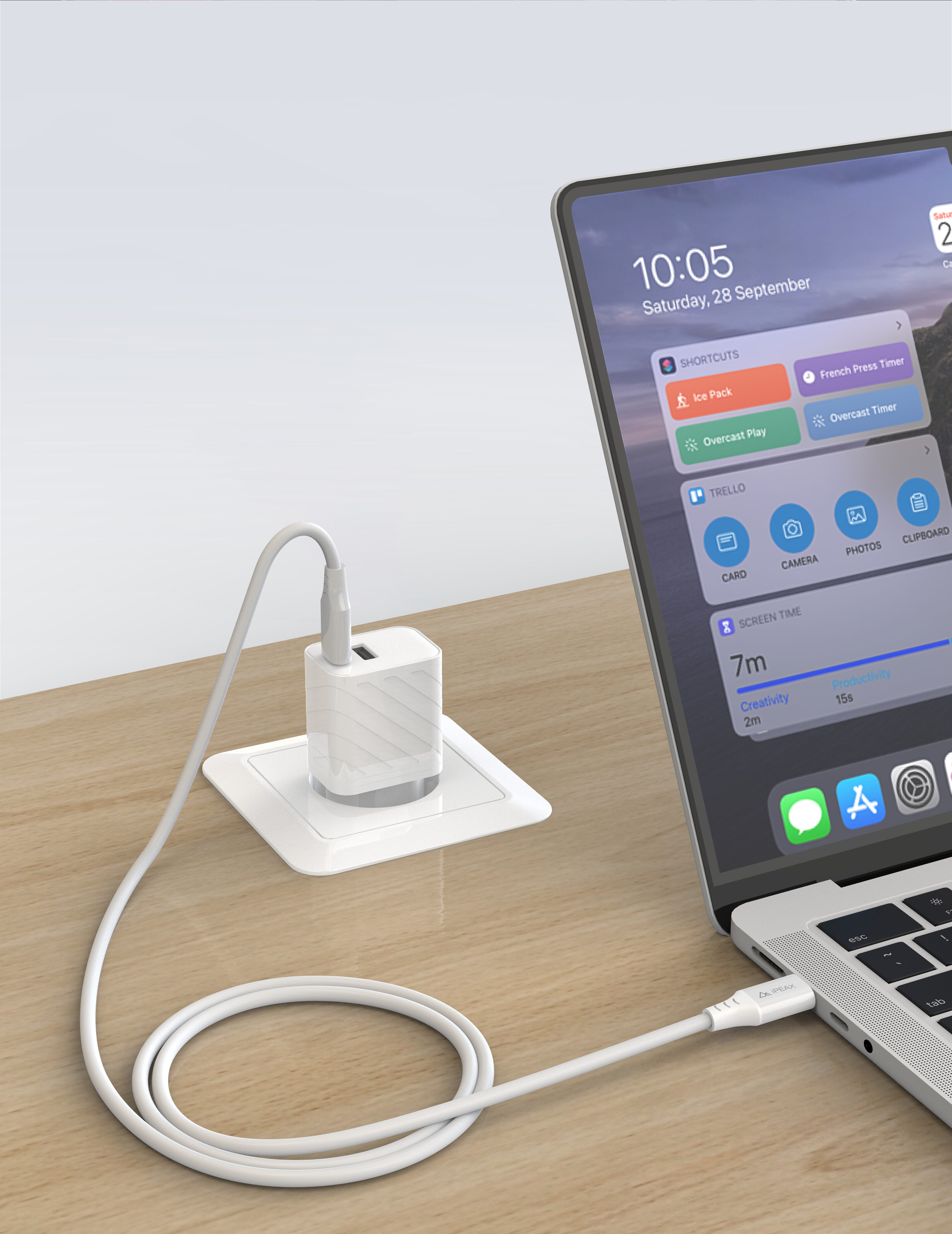 TPU KÁBEL USB-C / USB-C 1, 5M, USB 2.0 BIELÝ 
