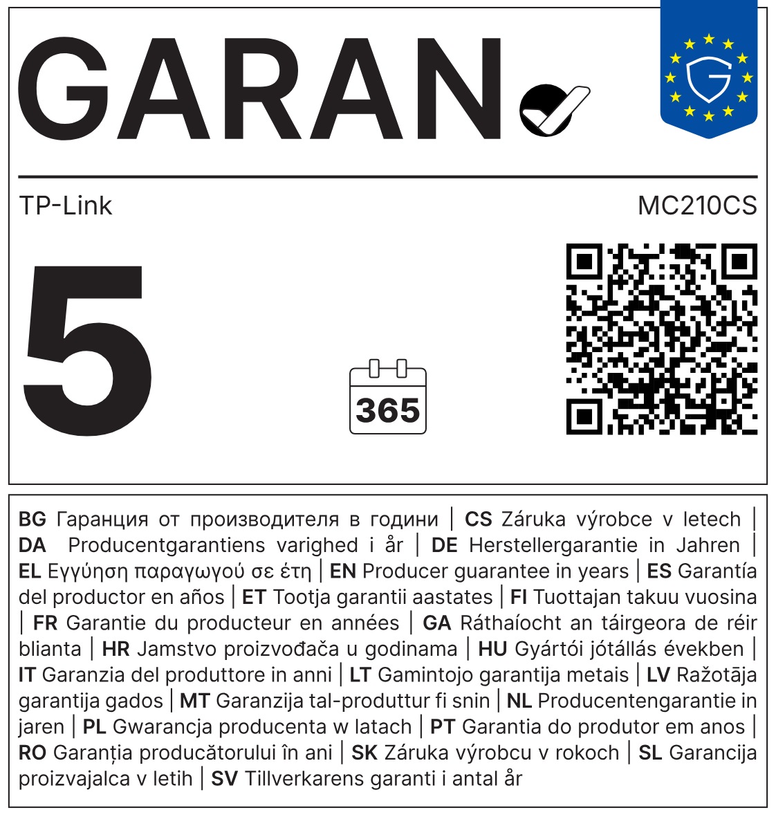 TP-Link MC210CS Gb SM 15km 1310nm SC Media Converter 