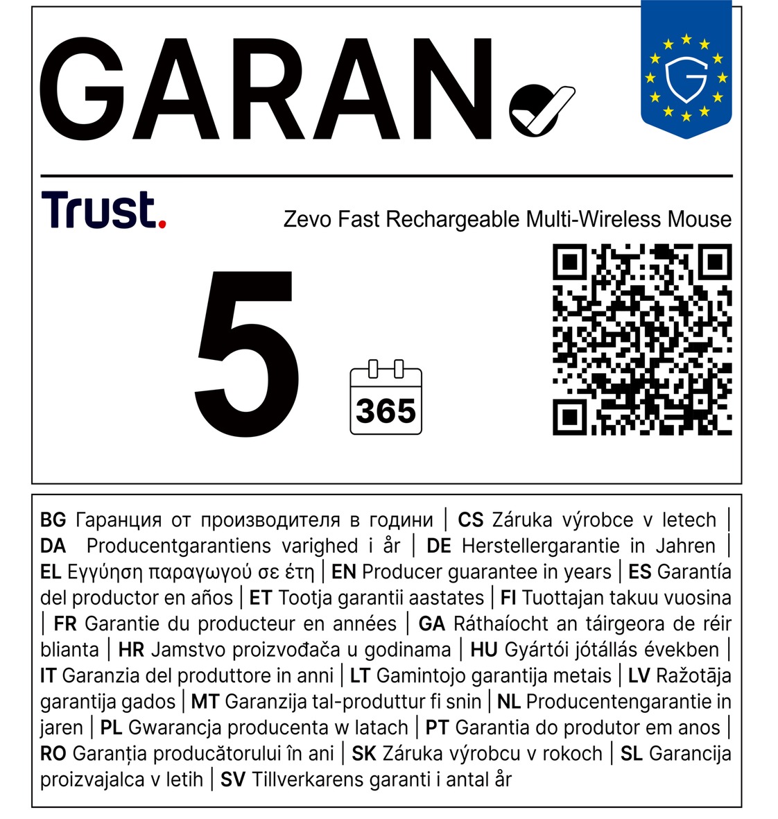 Trust Zevo/ Cestovná/ Optická/ Pre pravákov/ 4 000 DPI/ USB+BT/ Čierna 