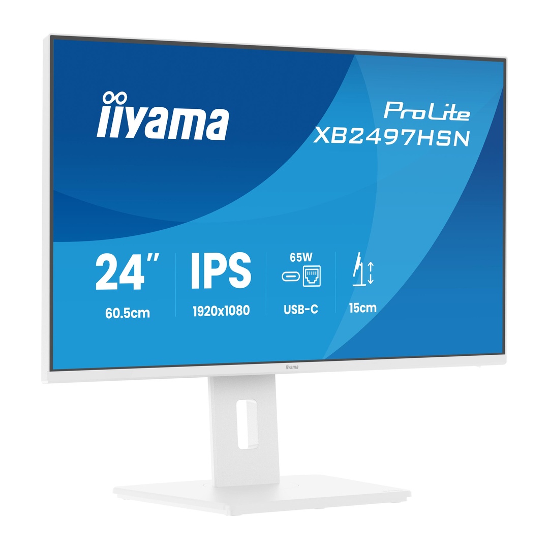 24" iiyama XB2497HSN-W1: IPS, FHD, USB-C, RJ45, HAS 