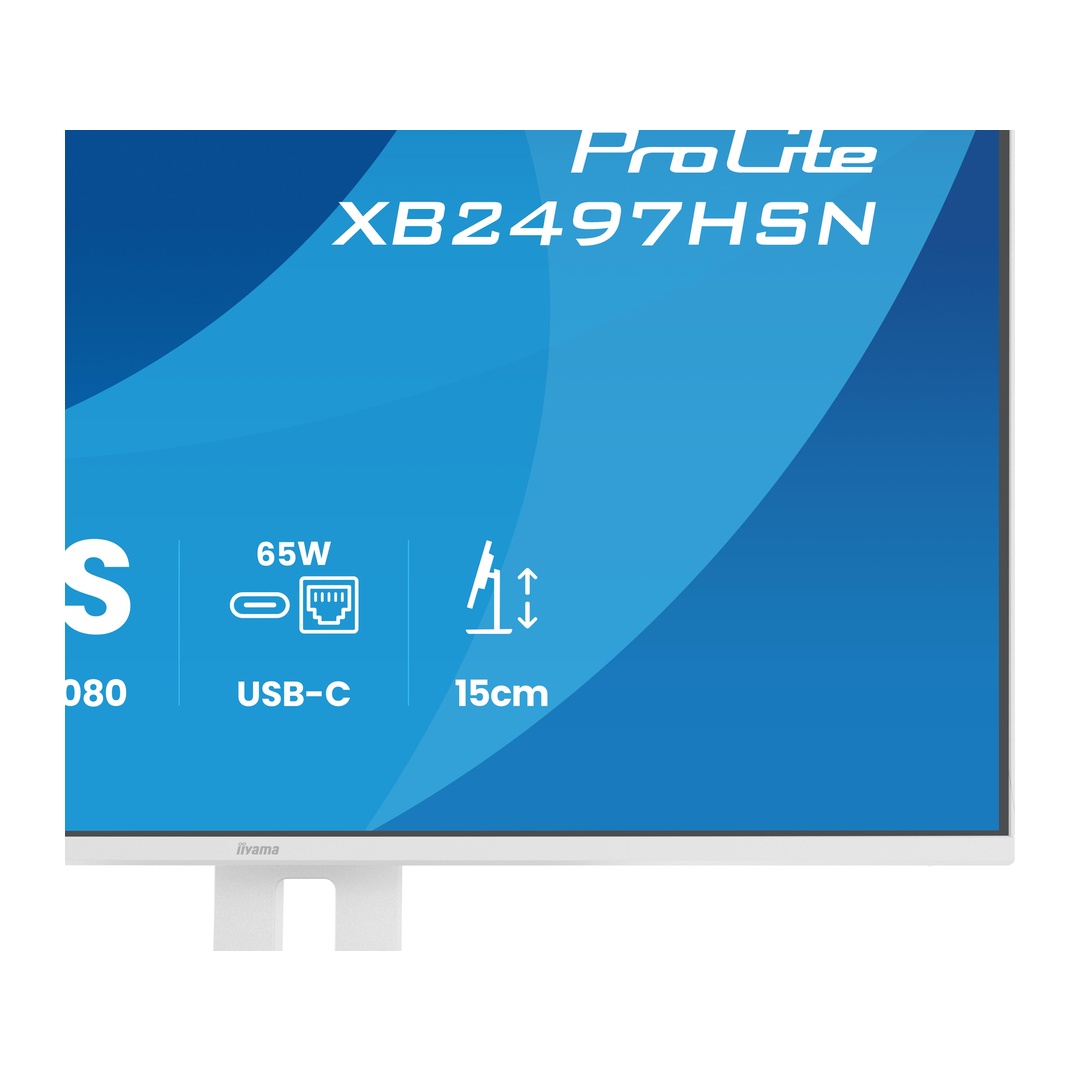 24" iiyama XB2497HSN-W1: IPS, FHD, USB-C, RJ45, HAS 