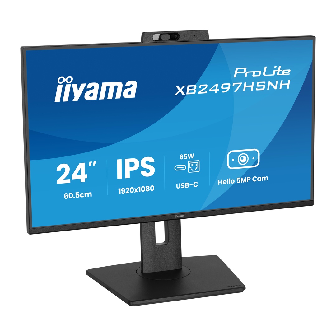 24" iiyama XB2497HSNH-B1: IPS, FHD, USB-C dock, cam 
