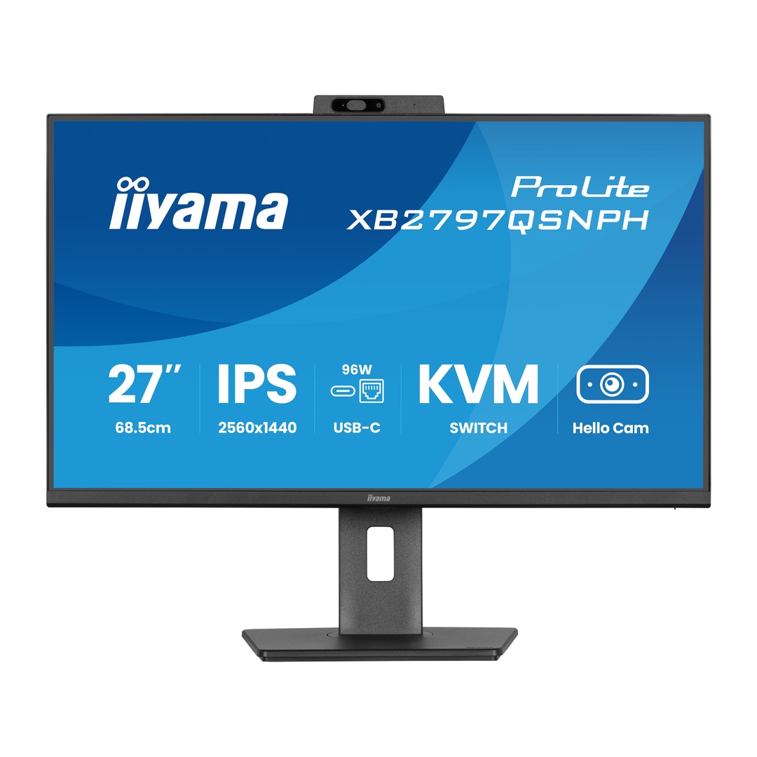 27" iiyama XB2797QSNPH-B1: IPS, QHD, USB-dock, cam 