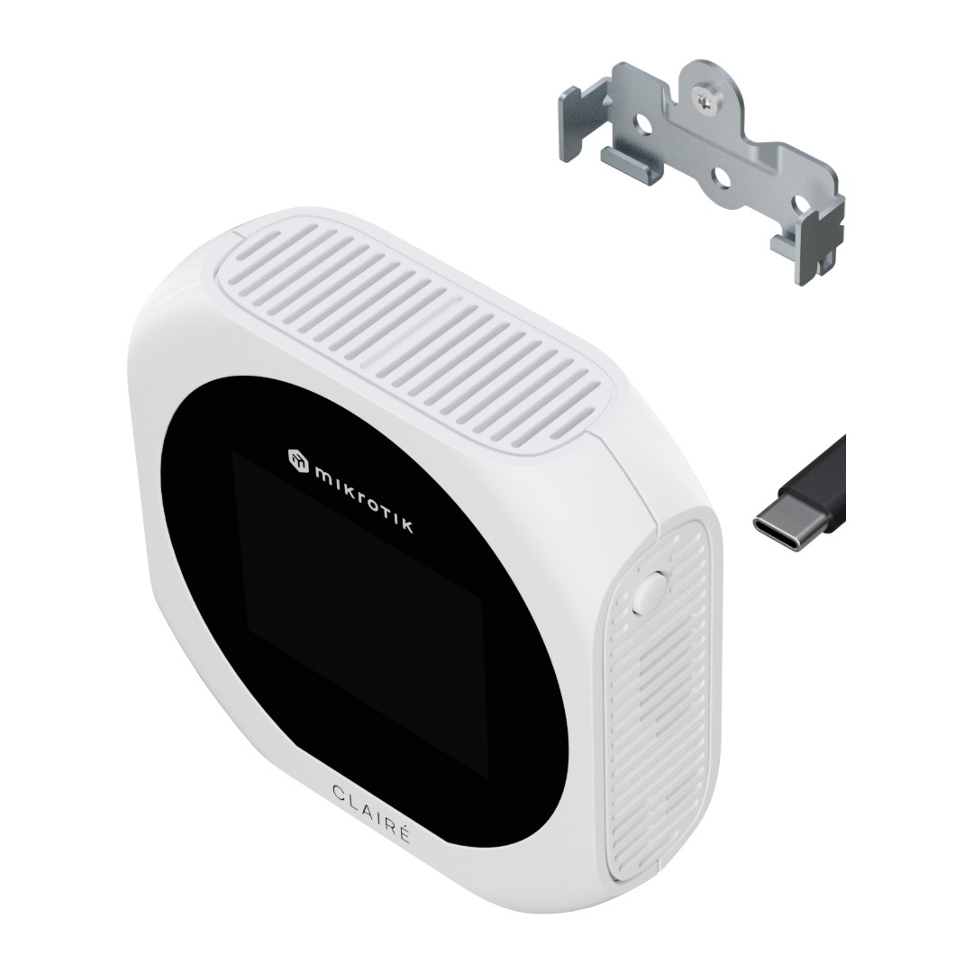 Mikrotik IAQM-THC2V-W, Claire lite - Air Quality Monitor, CO2, Temp, RH, VOC, biela 