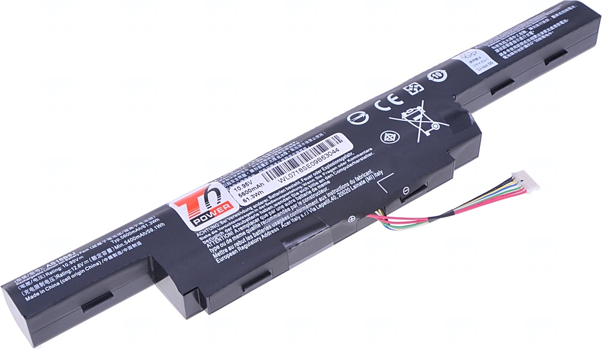 Batéria T6 Power pre Acer Aspire E5-575, E5-774, F5-573, TravelMate P256-G2, 5200mAh, 56Wh, 6cell
