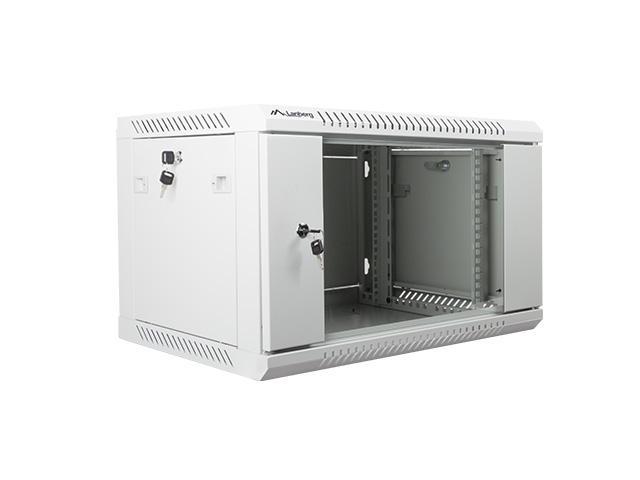 Nástenný rack 19" 6U 600X450mm sivý flat pack 