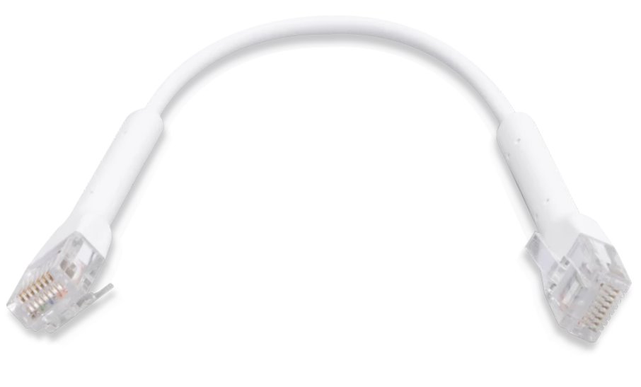 Ubiquiti U-Cable-PATCH-RJ45, Eth Patch Kábel, 0, 1 m (0, 22 m s konektormi), Cat6, biely 