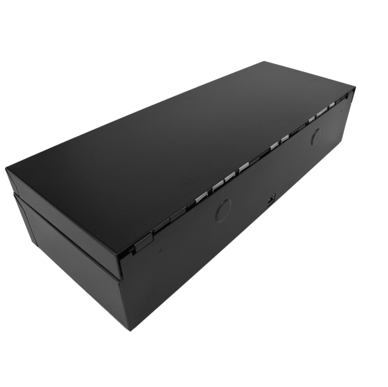 Pokladničná zásuvka flip-top FT-460C - s káblom, so zamykateľným krytom zakladača, 9-24V, čierna 