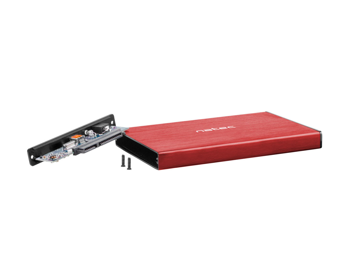 Externý box pre HDD 2, 5" USB 3.0 Natec Rhino Go, červený, hliníkové telo 
