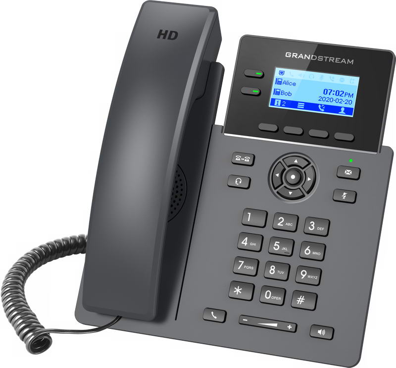 Grandstream GRP2602W SIP telefón, 2, 21" LCD podsv. displej, 4 SIP účty, 2x100Mbit port, WiFi 