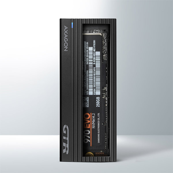 AXAGON EEM2-GTR, USB-C 3.2 Gen 2 - M.2 NVMe SSD kovový THIN RIB box 