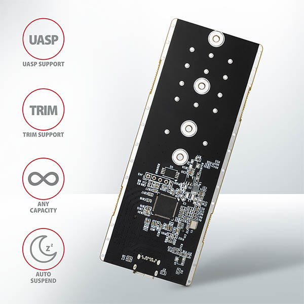 AXAGON EEM2-GTR, USB-C 3.2 Gen 2 - M.2 NVMe SSD kovový THIN RIB box 