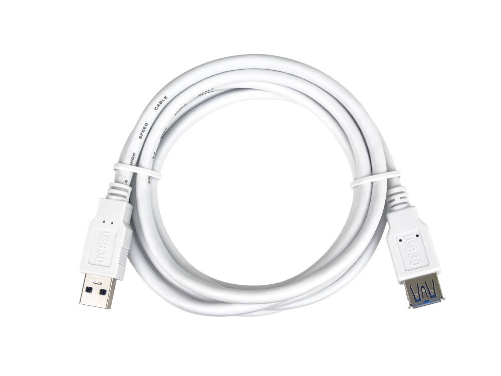 PremiumCord Predlžovací kábel USB 3.0 Super-speed 5Gbps A-A, MF, 9pin, 0, 5m biela 
