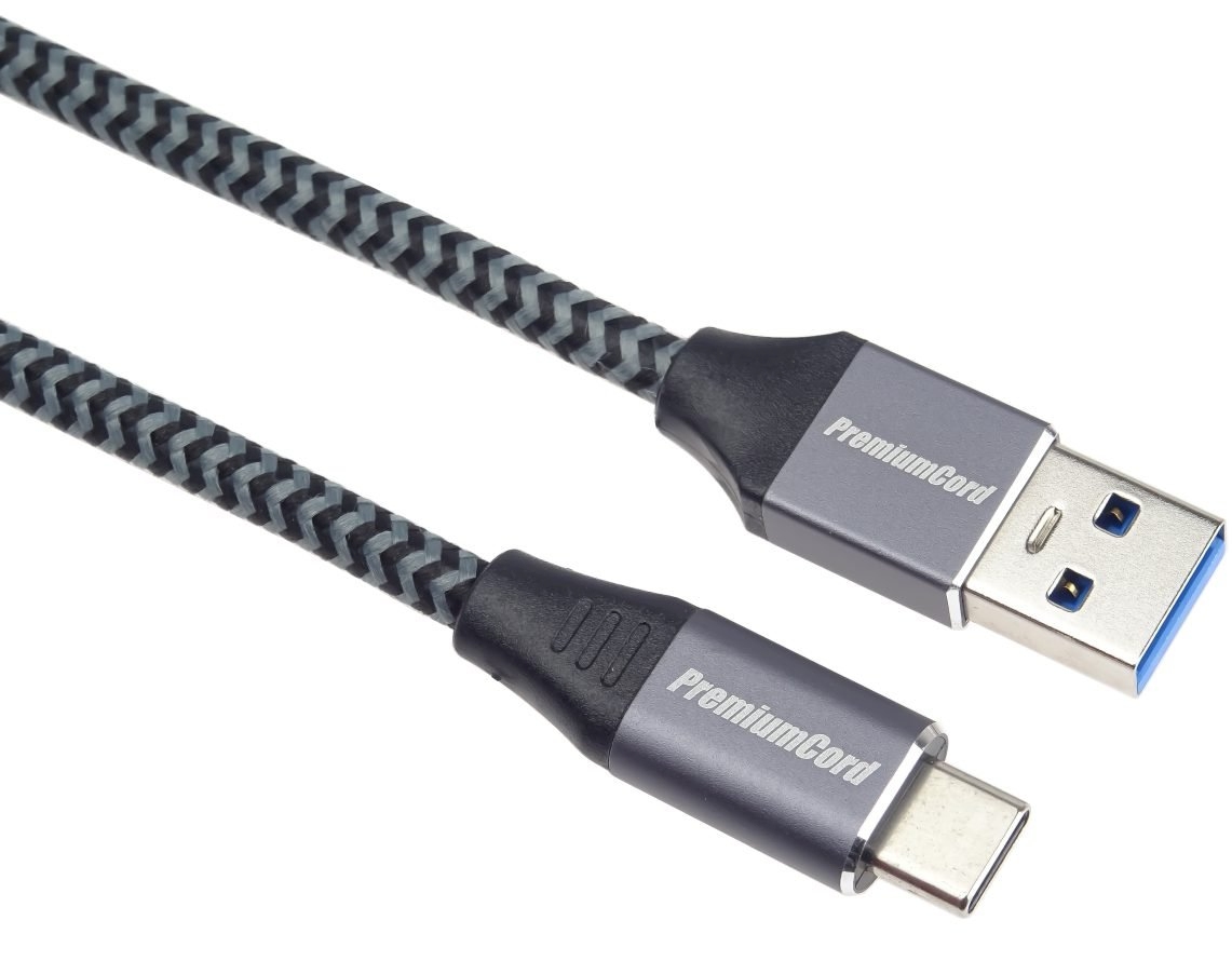 PremiumCord kábel USB-C - USB 3.0 A (USB 3.1 generation 1, 3A, 5Gbit/ s) 1m oplet