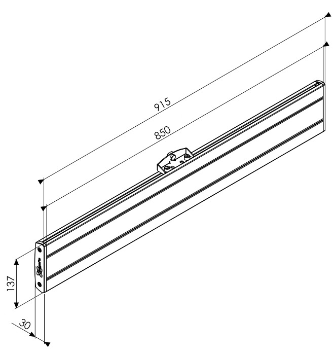 Vogel´s horizontálna časť adaptéra Connect-it PFB 3409B, 915mm, čierna 