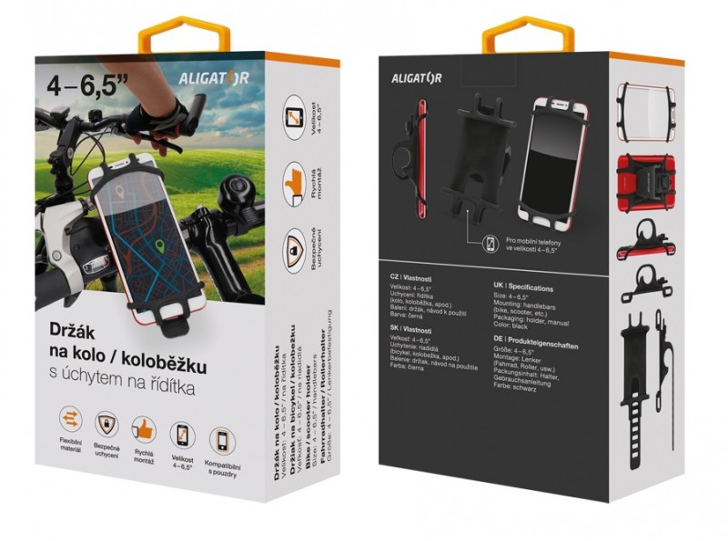  Držiak na bicykel/ kolobežku ALIGATOR HA11, úchyt na riadidlá, univerzálny 