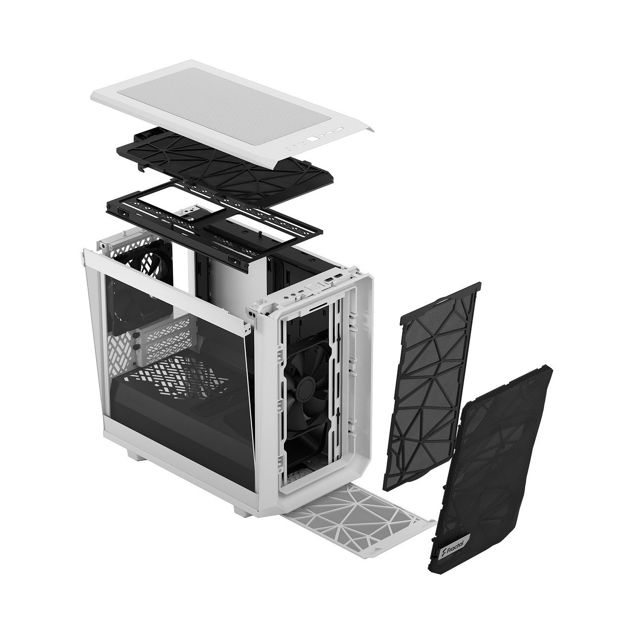 Fractal Design Meshify 2 Nano White TG Clear Tint/ Mini ITX/ Transpar./ Biela 