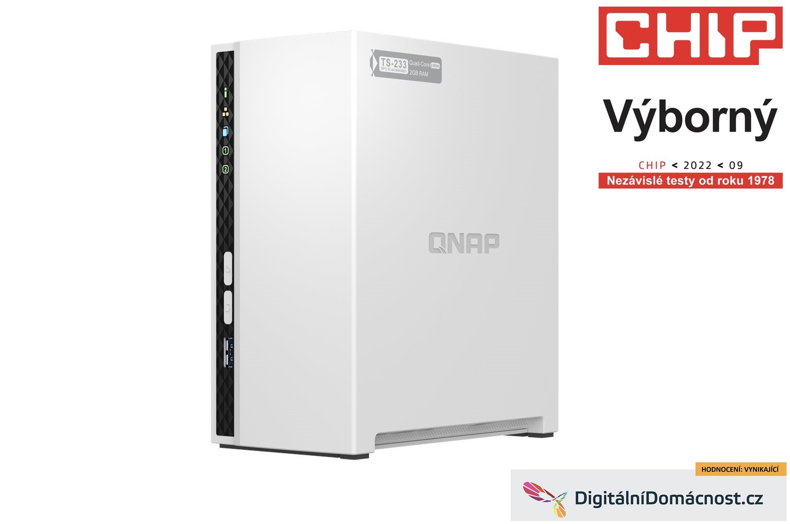 QNAP TS-233 (4core 2, 0 GHz + NPU, 2GB DDR4 RAM, 2x SATA, 1x GbE, 1x USB 2.0, 1x USB 3.2)