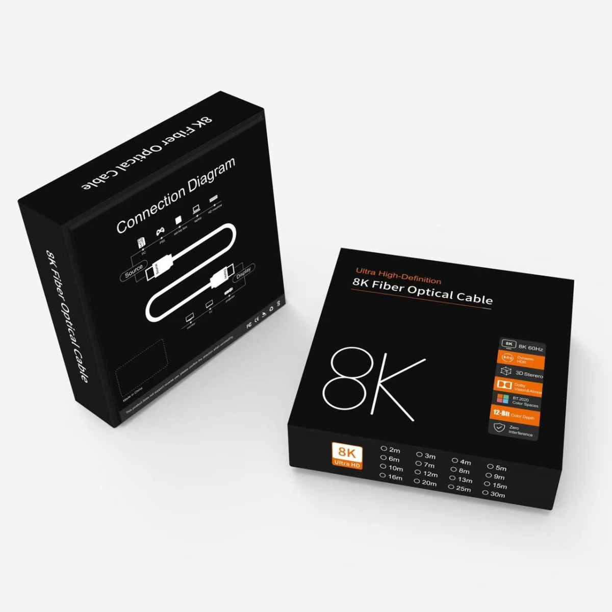 PremiumCord Ultra High Speed HDMI 2.1 optický fiber kábel 8K @ 60Hz, pozlátené 5m 