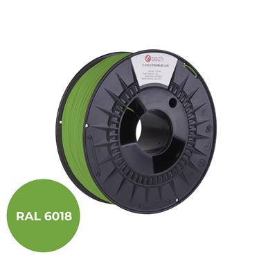 Tlačová struna (filament) C-TECH PREMIUM LINE, PLA, zelenožltá, RAL6018, 1, 75mm, 1kg
