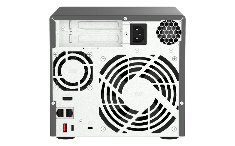 QNAP TVS-h474-PT-8G (2core 3, 7 GHz, ZFS, 8 GB RAM, 4x SATA, 2x M.2 NVMe, 2x PCIe, 2x 2, 5GbE, 1x HDMI) 