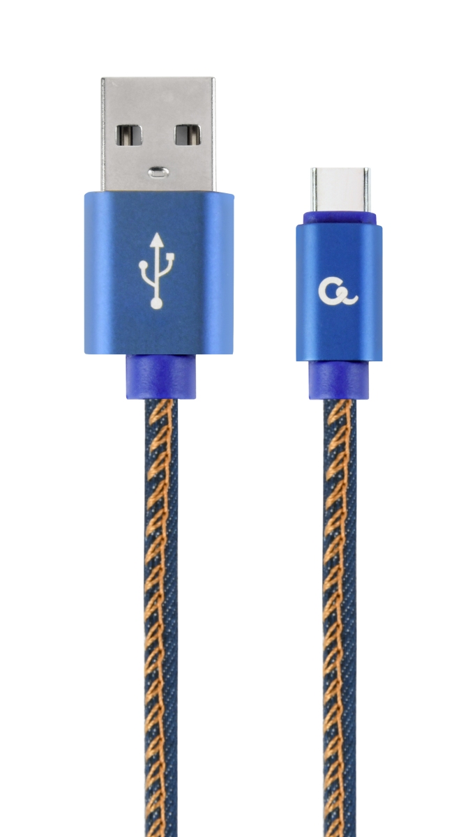 Gembird oplietaný denim USB-A/ USB-C kábel 1m