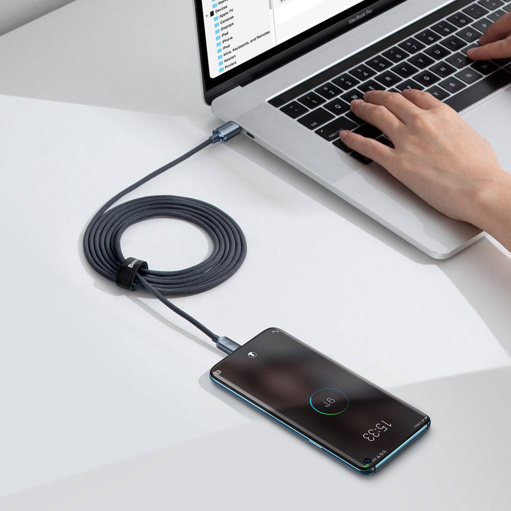 Baseus CAJY000701 Crystal Shine Series Dátový Kábel USB-C - USB-C 100W 2m Black 