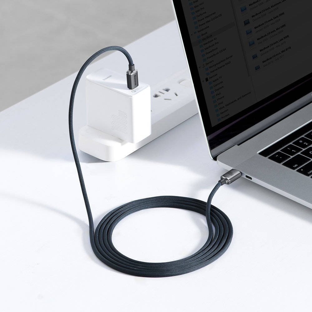 Baseus CAJY000701 Crystal Shine Series Dátový Kábel USB-C - USB-C 100W 2m Black 