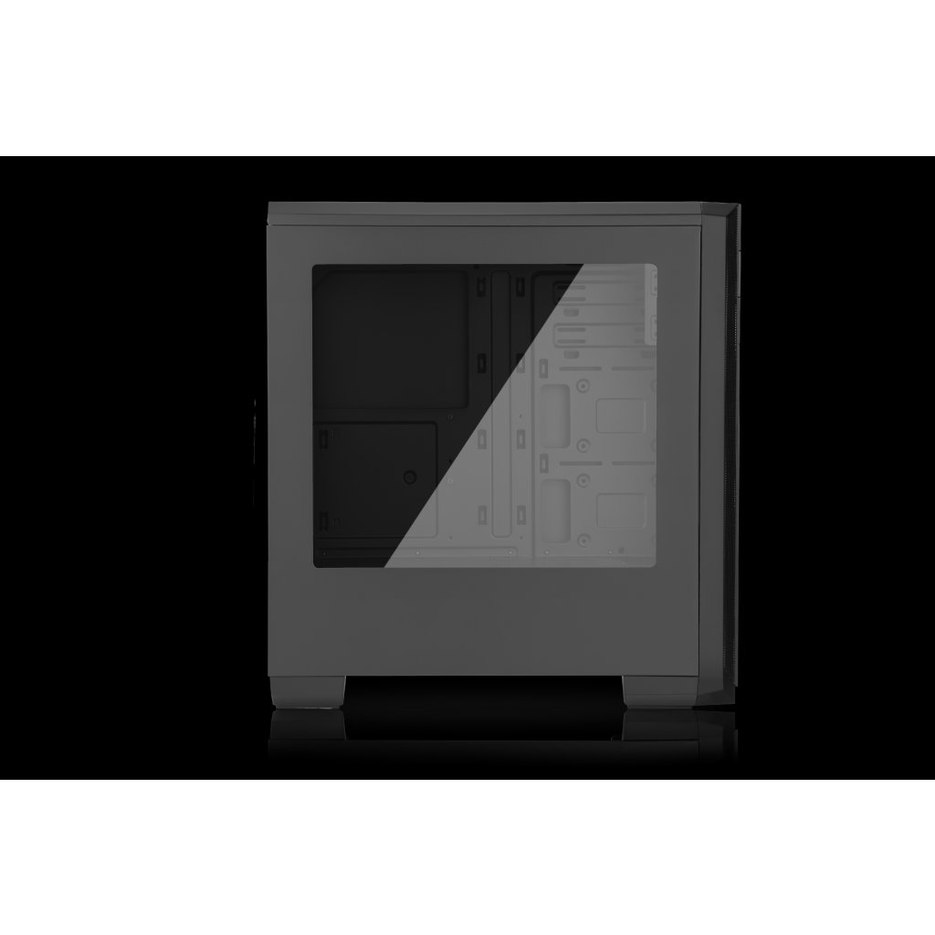 EVOLVEO T3/ Midi Tower/ Transpar./ Čierna 