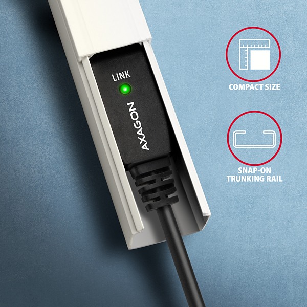 AXAGON ADR-220B, USB 2.0 A-M -> B-M aktívny prepojovací / repeater kábel, 20m 