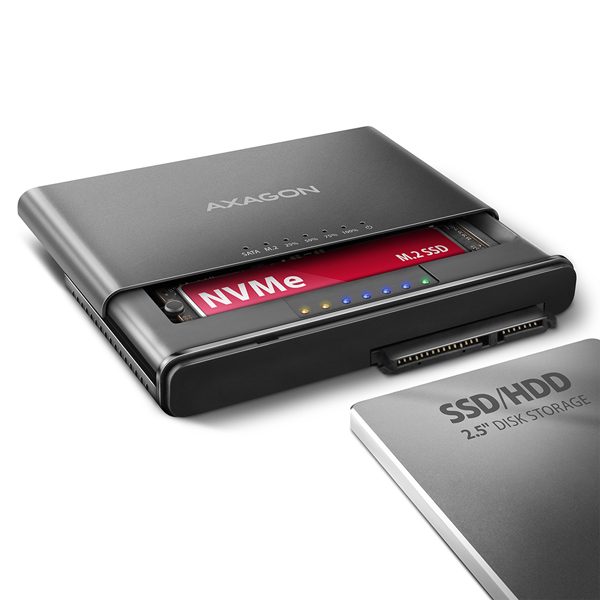 AXAGON ADSA-CC USB-C 10 Gbps - NVMe M.2 SSD & SATA 2.5