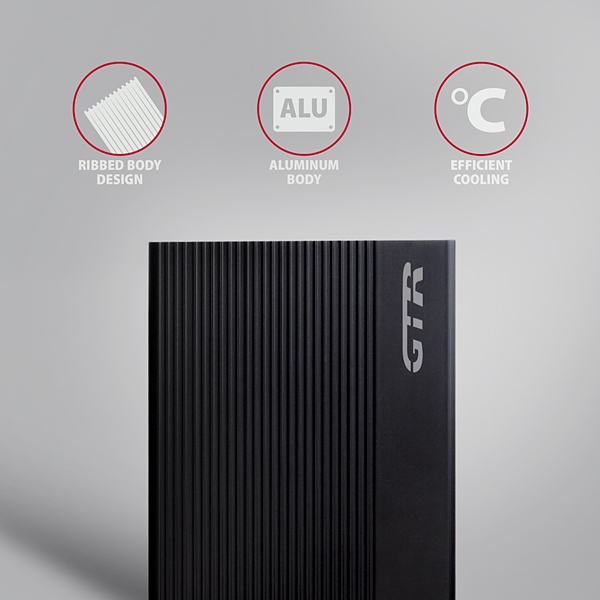 AXAGON EE35-GTR, USB-C 5Gbps - SATA 6G 3.5" RIBBED box, čierny 
