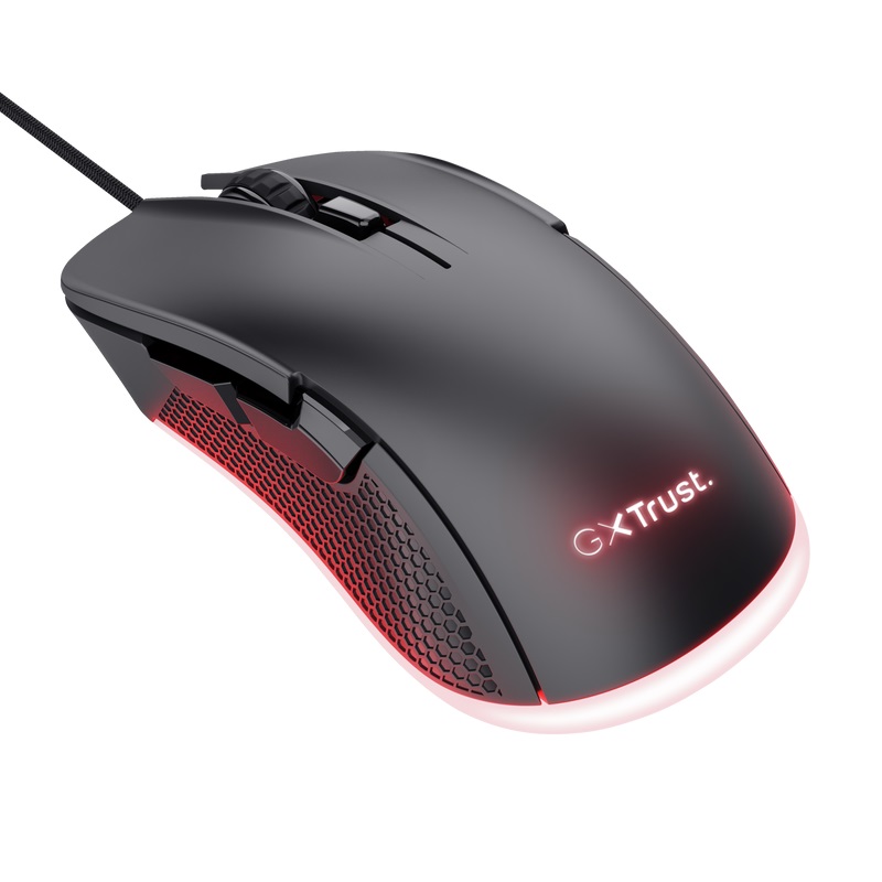 TRUST GXT 922 YBAR/ Herná/ Optická/ Pre pravákov/ 7 200 DPI/ Drôtová USB/ Čierna 