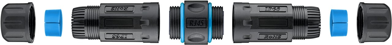 PromiumCord Vodotesný prepojovací box 2x RJ45 female (8P8C) pre káble Cat.6A, tienený 