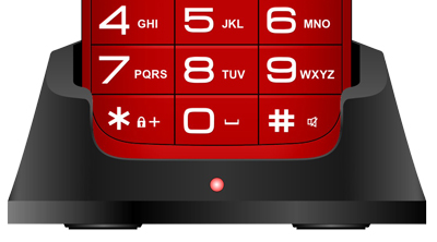 EVOLVEO EasyPhone XO, mobilný telefón pre seniorov s nabíjacím stojanom (červená farba) 