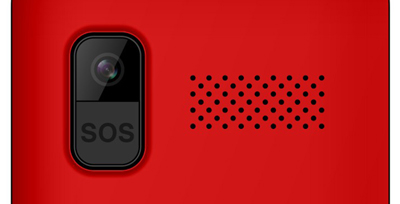 EVOLVEO EasyPhone XO, mobilný telefón pre seniorov s nabíjacím stojanom (červená farba) 