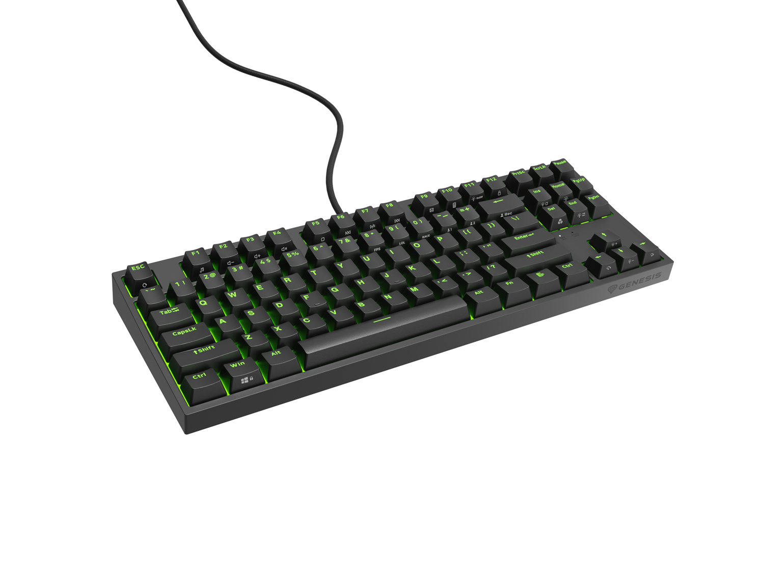 Genesis herná mechanická klávesnica THOR 404/ RGB/ Gateron Yellow Pro/ Drôtová USB/ US layout/ Čierna 