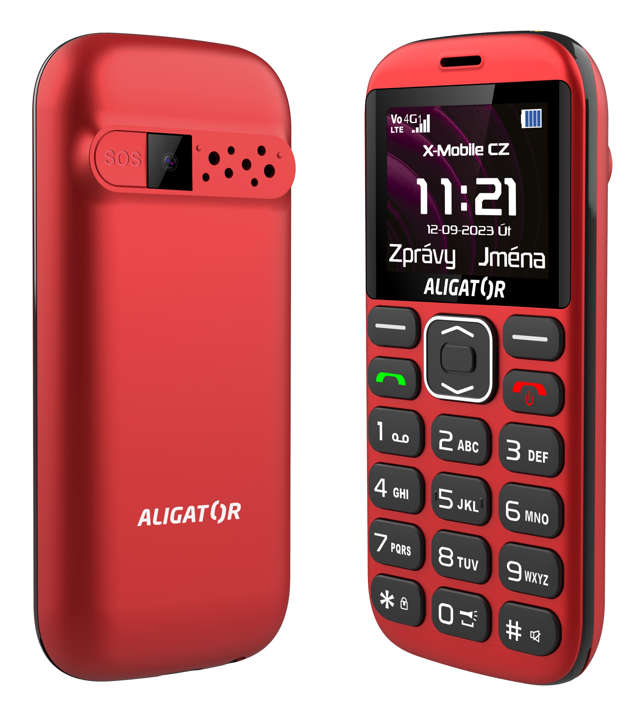 ALIGATOR A720 4G Sen.červeno-čiern+st.nab. 