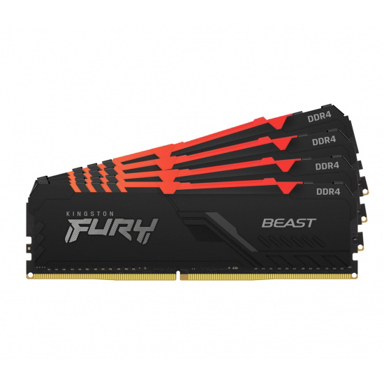 Kingston FURY Beast/ DDR4/ 32GB/ 3200MHz/ CL16/ 4x8GB/ RGB/ Black